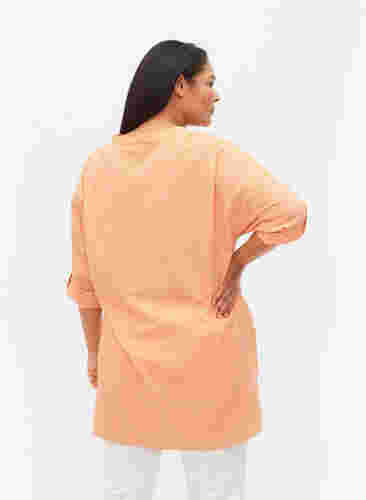 Stribet bomuldsskjorte med 3/4 ærmer, Exuberance Stripe, Model image number 1