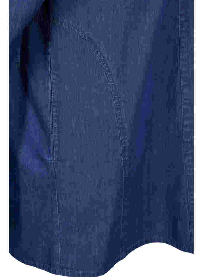 Denim kimono med 3/4 ærmer, Medium Blue Denim, Packshot image number 3
