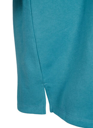 Sweatkjole med korte ærmer og slids, Brittany Blue, Packshot image number 3