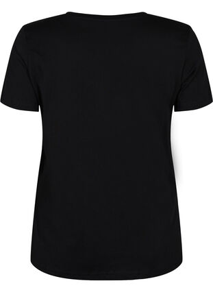 Bomulds trænings t-shirt med tryk, Black w. inhale logo, Packshot image number 1
