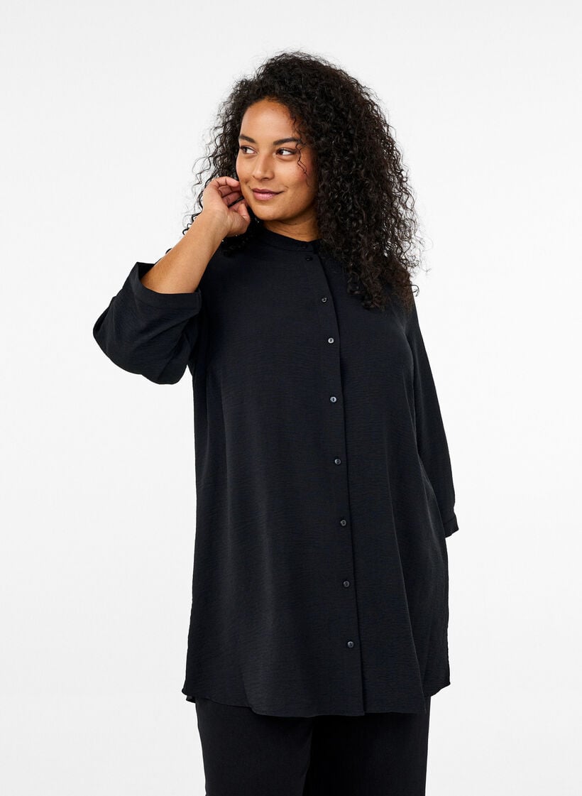Tunika med 3/4 &aelig;rmer, Sort, Model image number 0