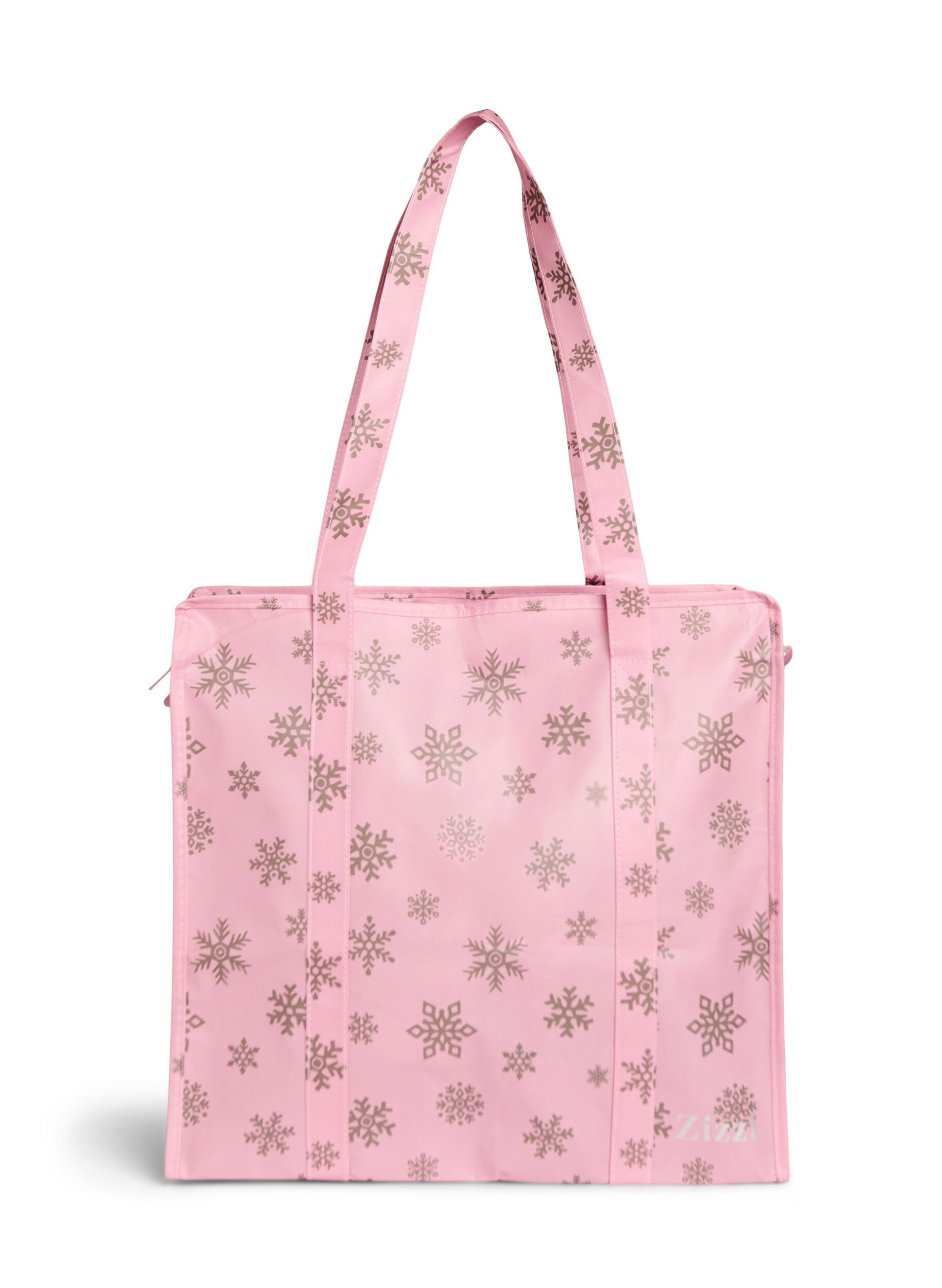 Zizzi Shoppingbag med lynl&aring;s, Lyser&oslash;d, Packshot image number 0