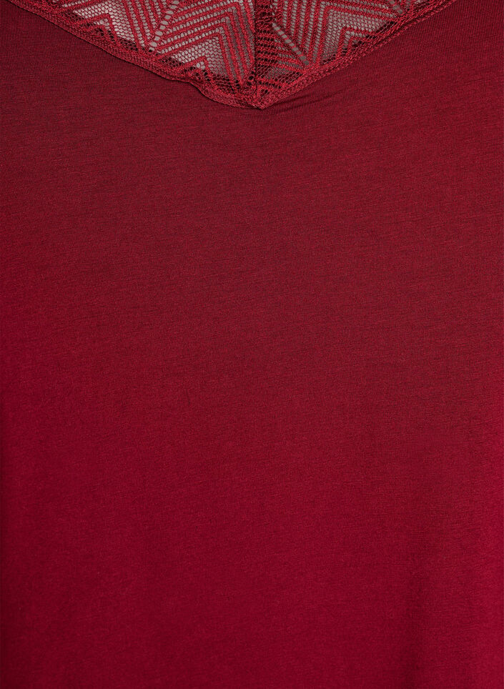 Top med blondedetalje og spaghettistropper, Brun, Packshot image number 2