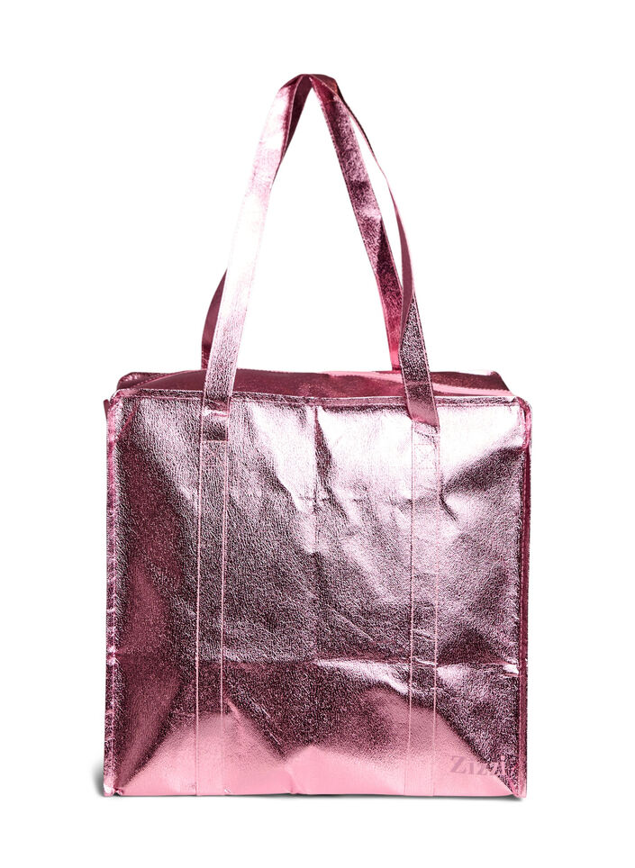 Shoppingbag med lynl&aring;s, Lyser&oslash;d, Packshot image number 1