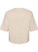 T-shirt med tekstprint og badges, Beige, Packshot image number 1