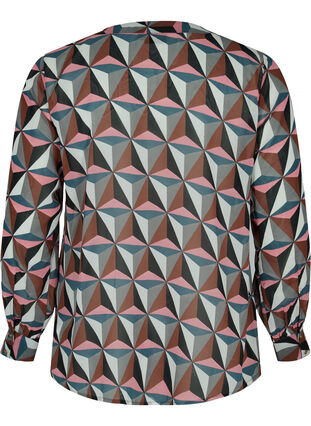 Skjorte med v-udskæring og print, Graphic Pink, Packshot image number 1
