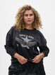 Washed sweatshirt med statementprint, Grå, Model image number 0