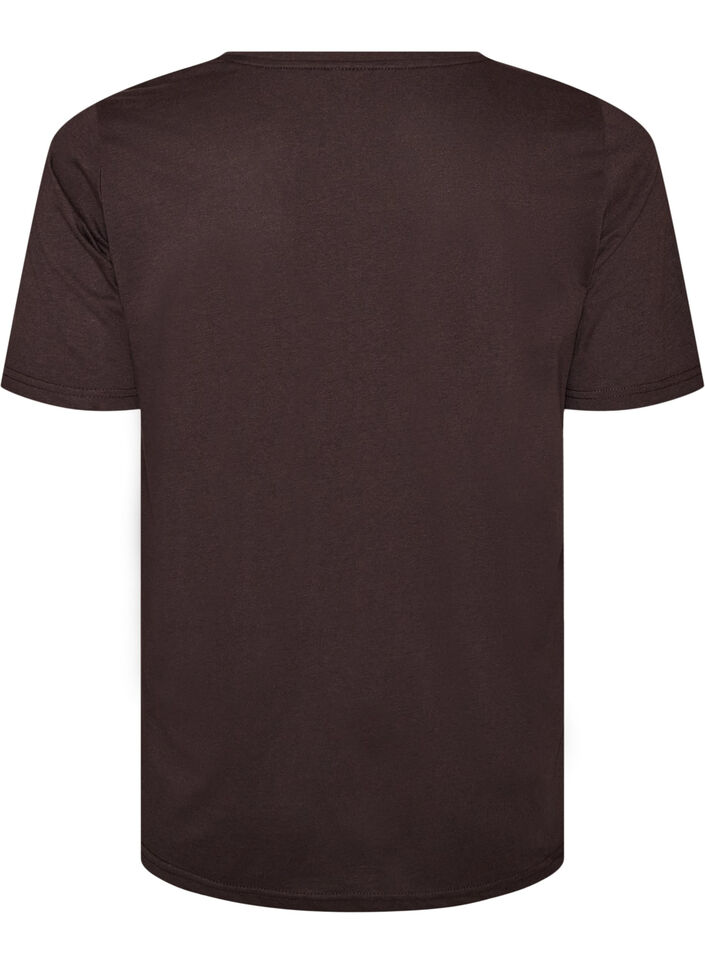 T-shirt med motiv, Brun, Packshot image number 1