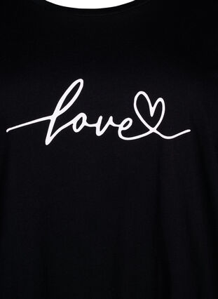 T-shirt i bomuld med print og rund hals , Black W. Love, Packshot image number 2