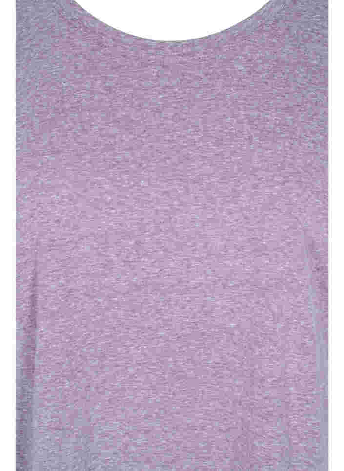 Meleret bluse med korte ærmer, Vintage Violet Mel., Packshot image number 2
