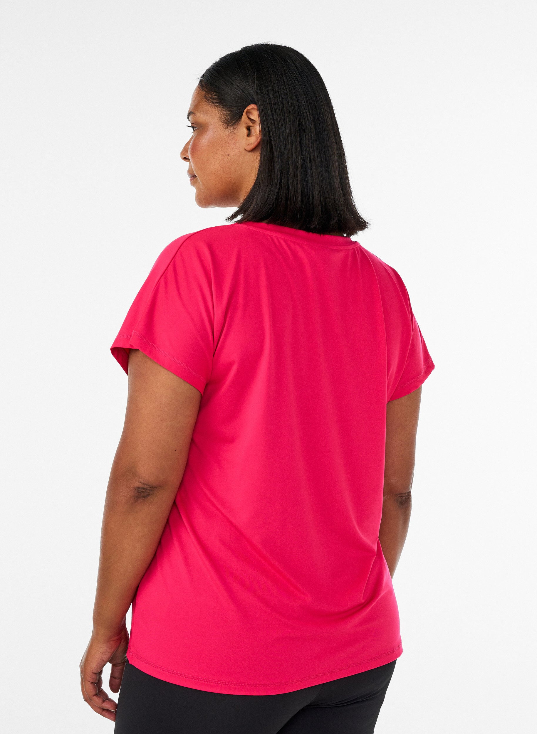 ZizziL&oslash;s tr&aelig;nings t-shirt med v-hals, Lyser&oslash;d, Model image number 2