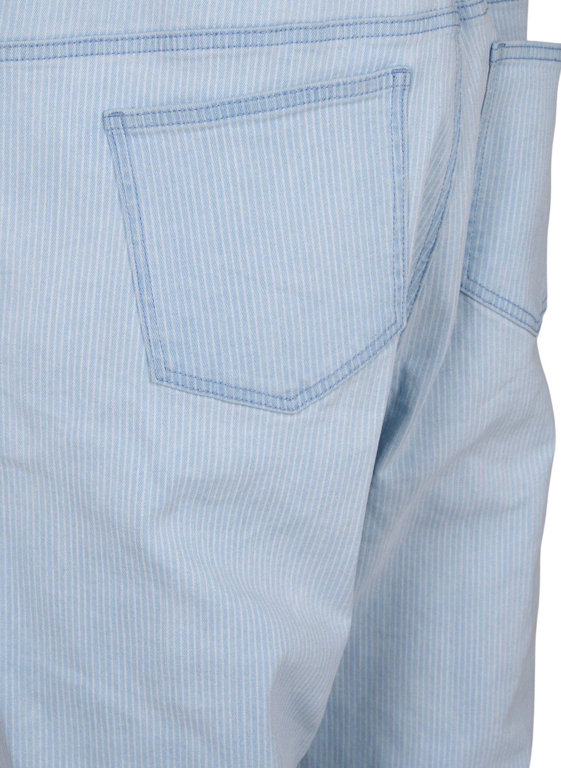 ZizziStribede denim overalls, Bl&aring;, Packshot image number 4