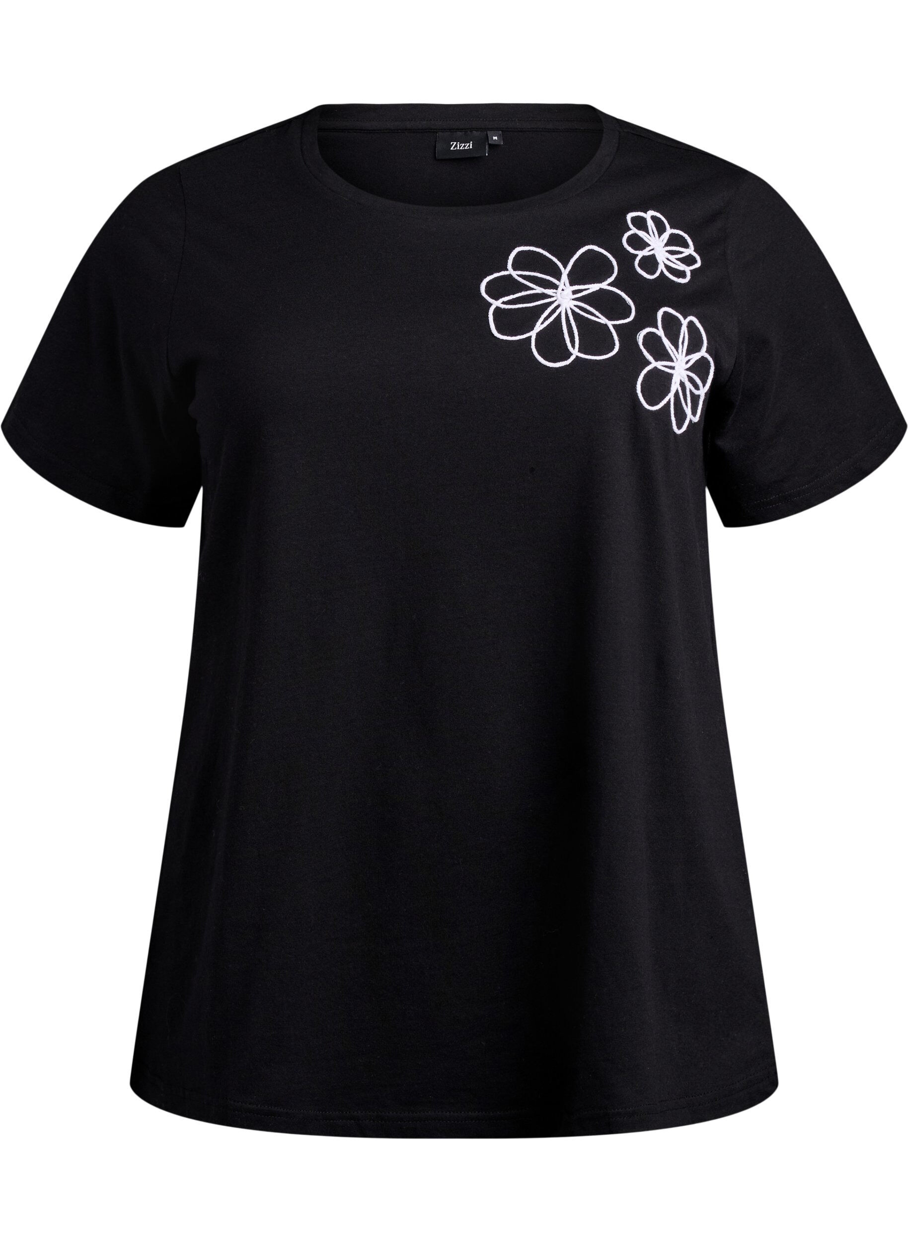 Zizzi T-shirt med dekorative detaljer , Sort, Packshot image number 0