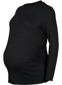 Langærmet graviditets bluse i rib