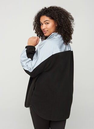 Sports cardigan med fleece og refleks, Black, Model image number 1