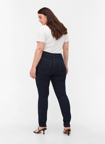 Super slim Amy jeans med høj talje, 1607B Blu.D., Model image number 1