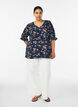 Skjortebluse med 1/2 &aelig;rmer, Bl&aring;, Model image number 1