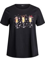 Jule t-shirt i &oslash;kologisk bomuld, Sort