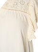 Tunika med broderie anglaise og fl&aelig;se&aelig;rmer, Beige, Packshot image number 2