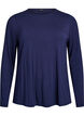 Ensfarvet bluse med lange &aelig;rmer, Bl&aring;, Packshot image number 0