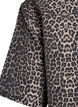 Denimskjorte med leopard m&oslash;nster og korte &aelig;rmer, Brun, Packshot image number 3