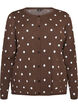 Cardigan med prikker og knaplukning, Brun, Packshot image number 0