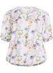 Blomstret bluse med smock, Lyser&oslash;d, Packshot image number 0