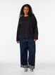 Basis t-shirt med lange &aelig;rmer, Sort, Model image number 3