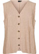 Stribet vest i h&oslash;r og viskose, Beige, Packshot image number 0