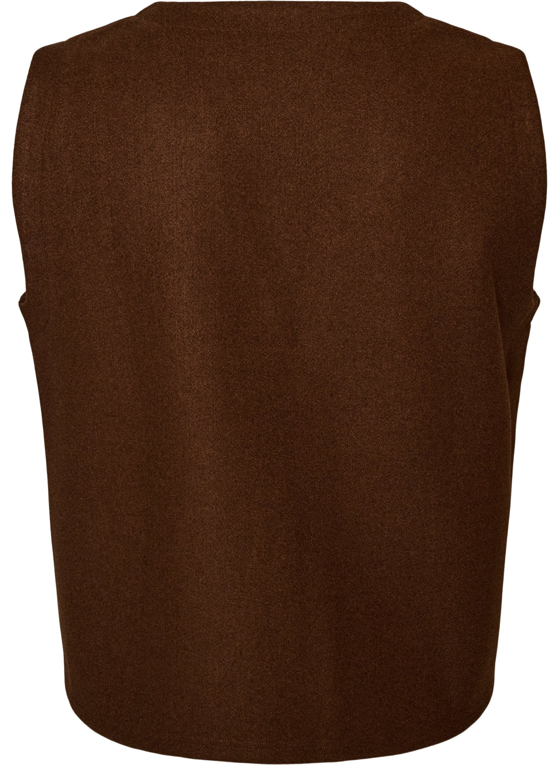 ZizziVest med V-hals og knapper, Brun, Packshot image number 1