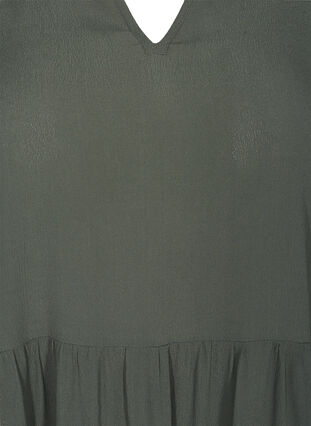 Viskose kjole med 3/4 ærmer og a-form , Thyme, Packshot image number 2