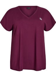 L&oslash;s tr&aelig;nings t-shirt med v-hals, R&oslash;d