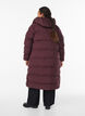 Lang puffer vinterjakke med hætte, Mørk Bordeaux, Model image number 1