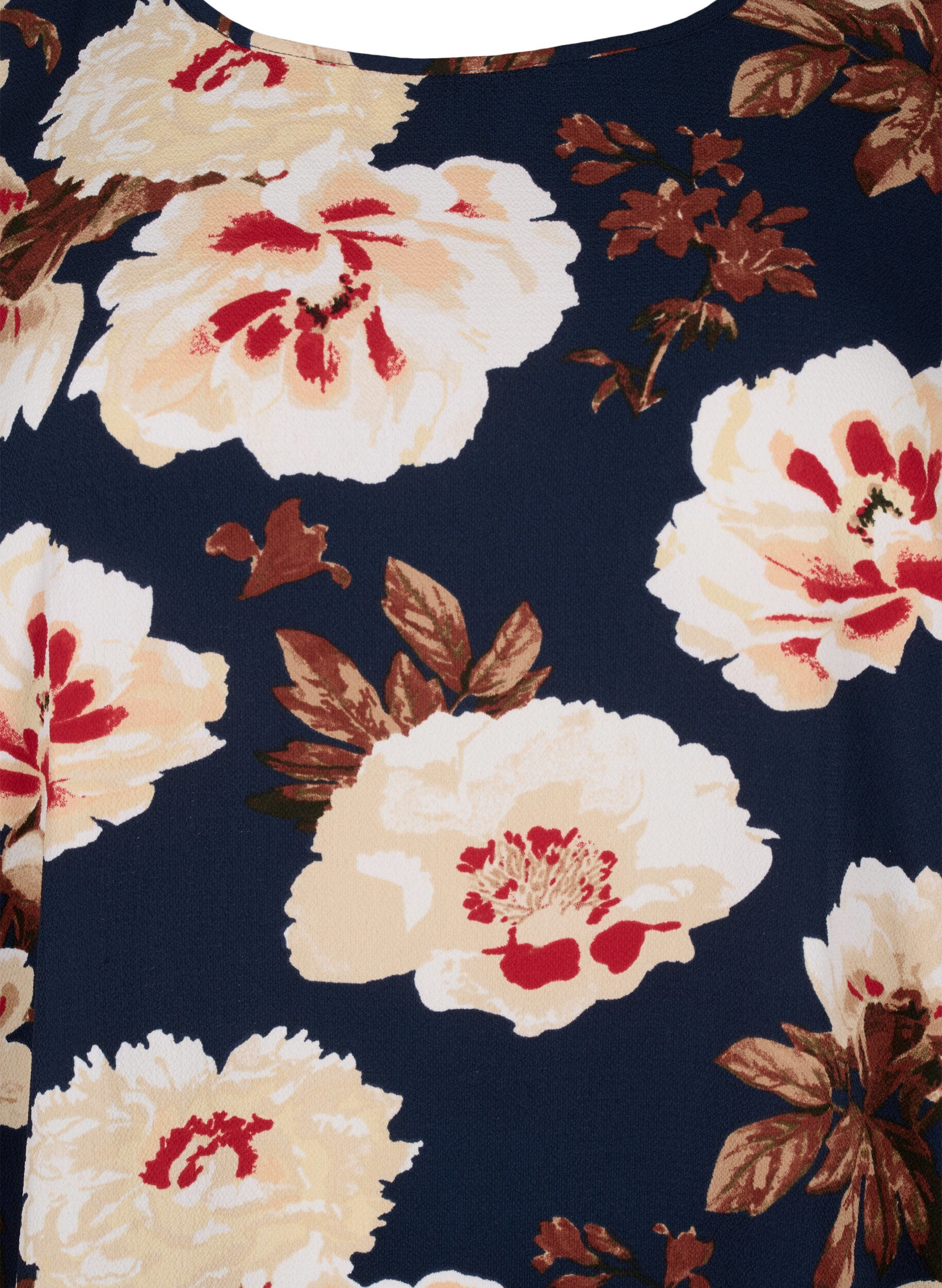 Zizzi Kjole med print og korte &aelig;rmer, Bl&aring;, Packshot image number 2