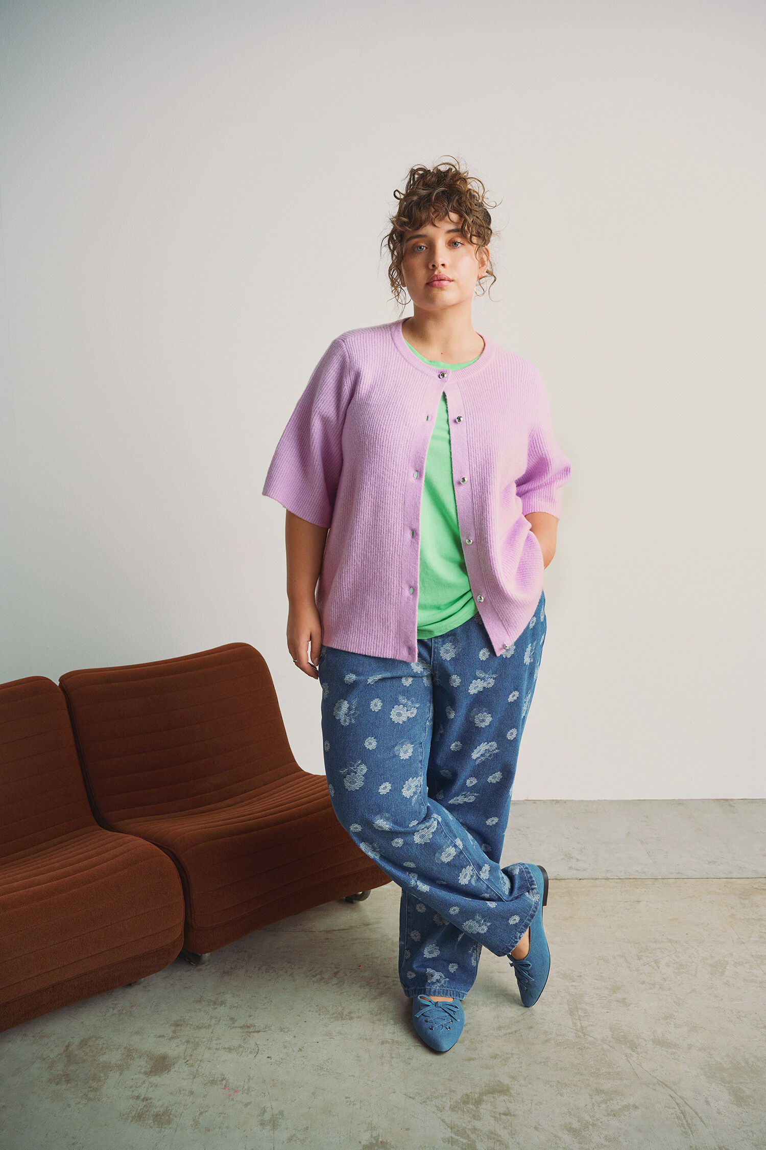 Zizzi Farverig strik, , Model