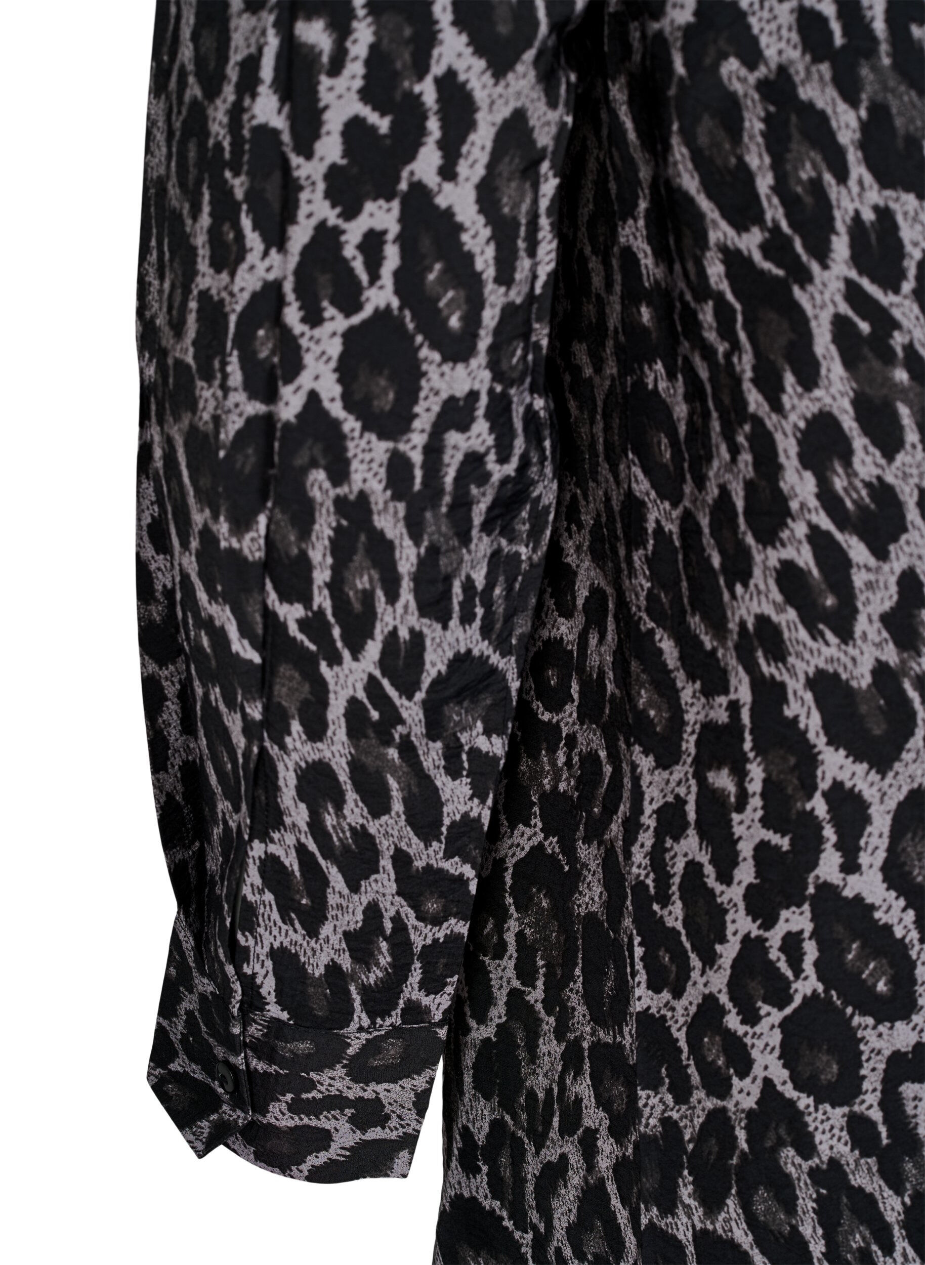 Zizzi Lang skjorte med leopardprint, Gr&aring;, Packshot image number 3