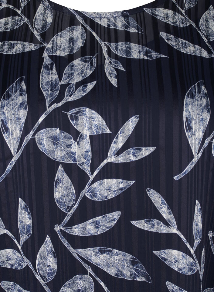 Kort kjole med print og rund hals, Ev.Blue Flower AOP, Packshot image number 2