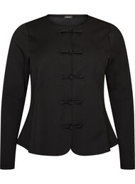 Figursyet cardigan med knudelukninger, Sort