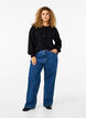 Strikcardigan med rund hals og knapper, Sort, Model image number 1