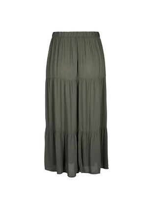 Lang nederdel med elastik i taljen, Thyme, Packshot image number 1