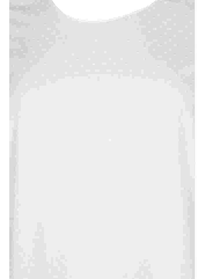 Struktureret viskosebluse med flagermusærmer, Bright White, Packshot image number 2