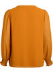 Bluse med transparente ærmer og smock, Orange, Packshot image number 1