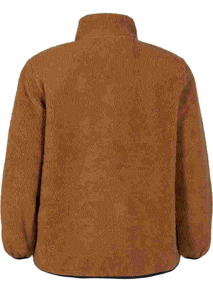 Højhalset teddy anorak med quilt, Partridge, Packshot image number 1