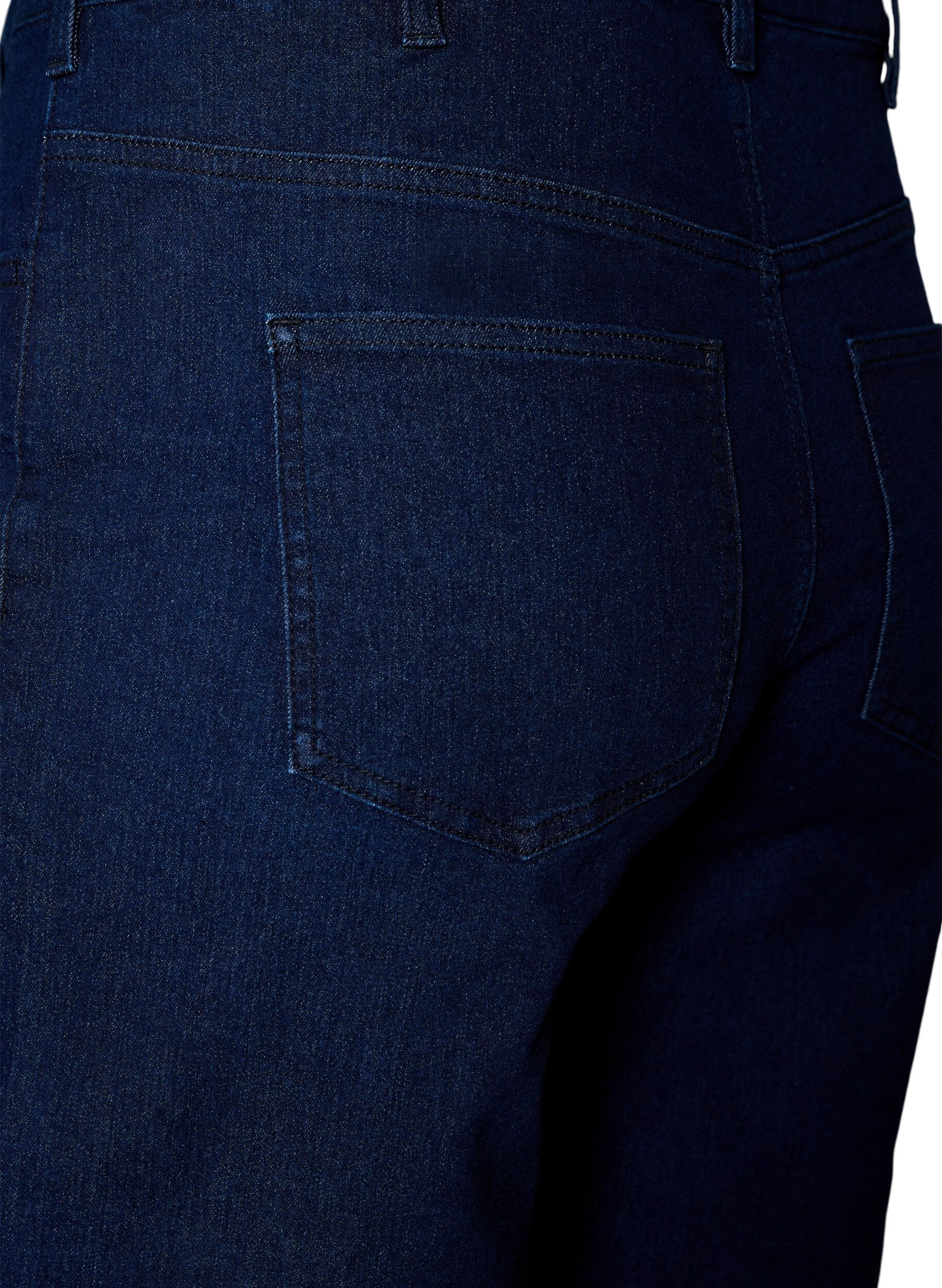 Zizzi L&oslash;se denimshorts med h&oslash;j talje, Bl&aring;, Packshot image number 3