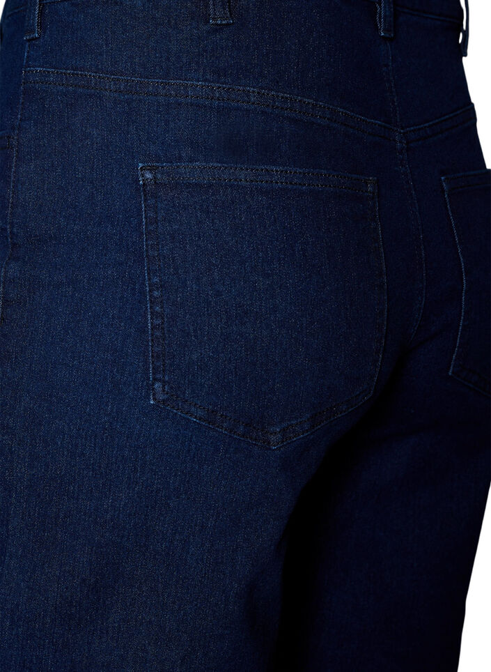 L&oslash;se denimshorts med h&oslash;j talje, Bl&aring;, Packshot image number 3