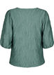 Bluse med tekstur og 3/4 ærmer, Grøn, Packshot image number 1