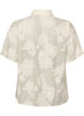 Transparent skjortebluse med blomstermotiver, Beige, Packshot image number 1