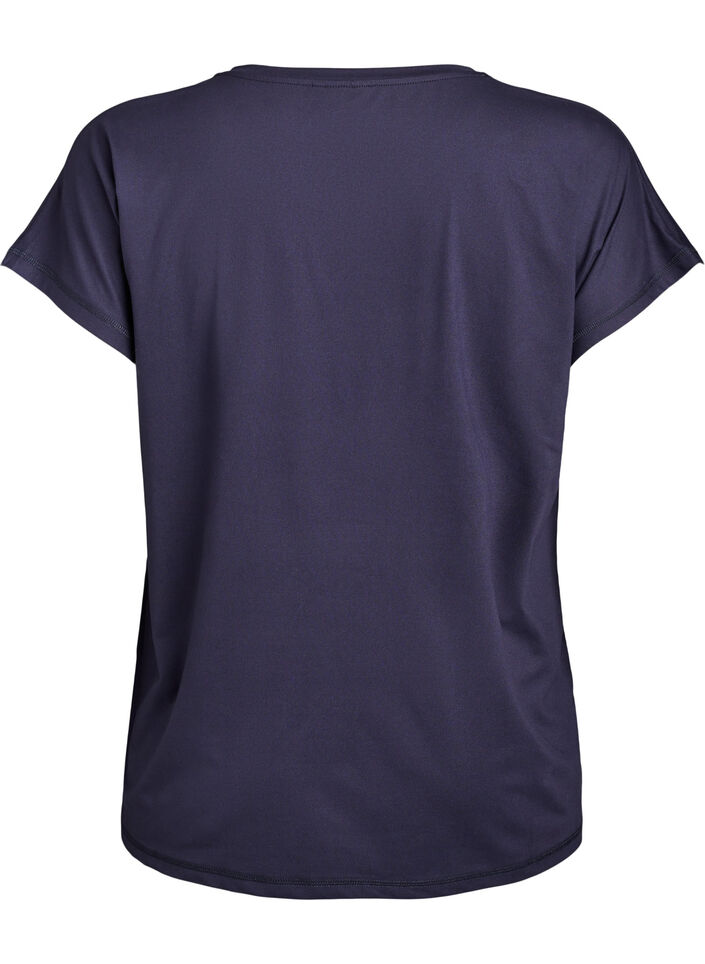 Ensfarvet tr&aelig;nings t-shirt, Bl&aring;, Packshot image number 1