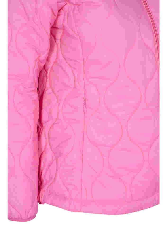 Quiltet jakke med lynlås og lommer , Hot Pink, Packshot image number 3