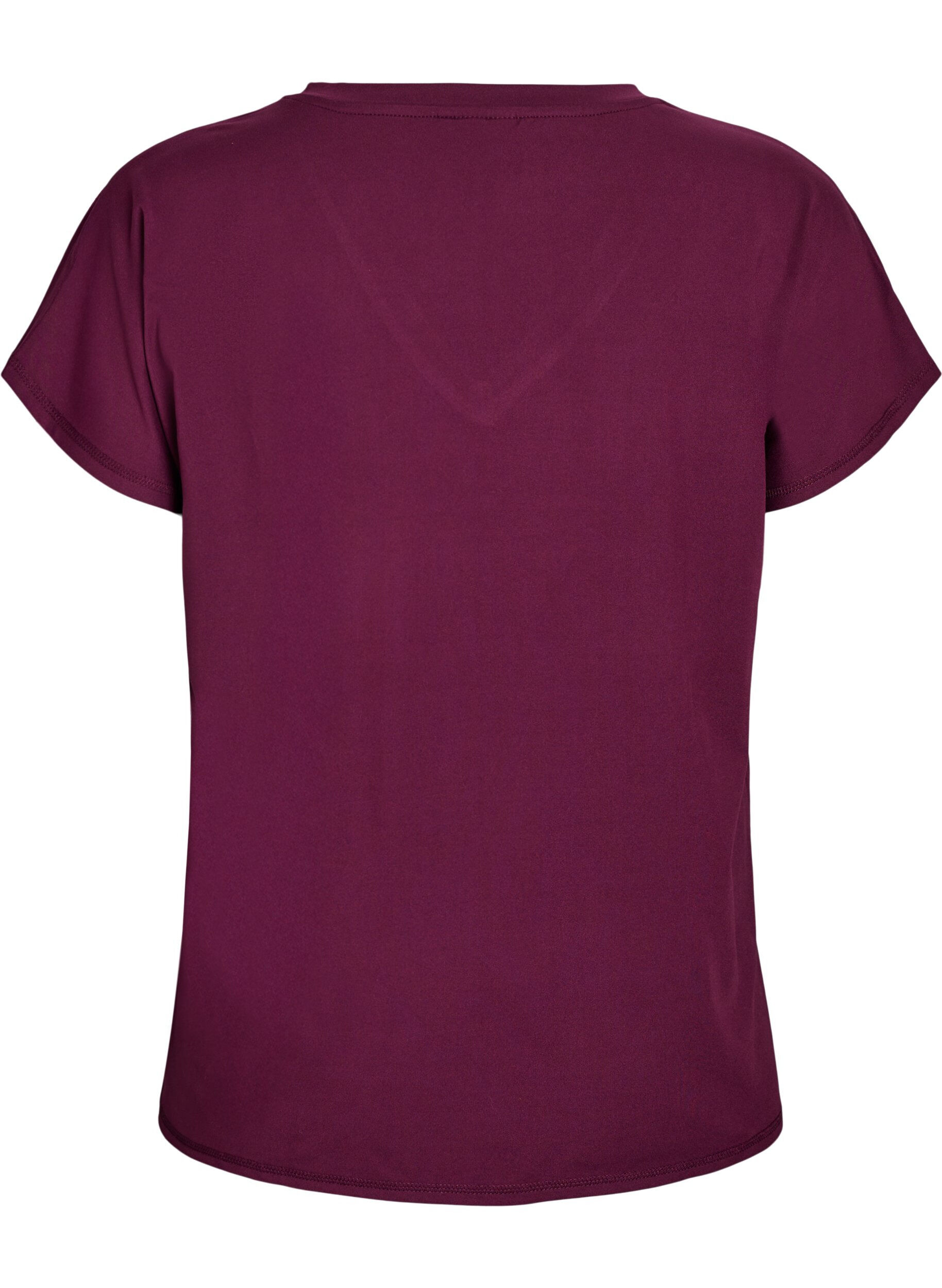 ZizziL&oslash;s tr&aelig;nings t-shirt med v-hals, R&oslash;d, Packshot image number 1